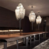 Modern Aluminum Chain Tassel Chandelier