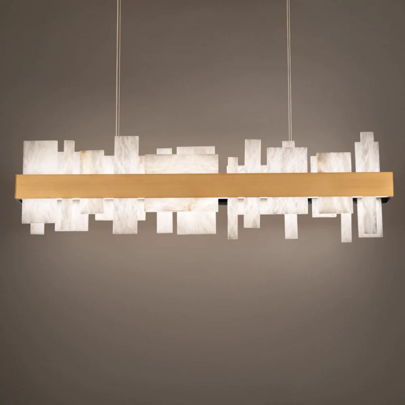 Acropolis 46in LED Linear Alabaster Chandelier