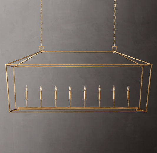 Vintage Openwork Rectangular Chandelier 72"