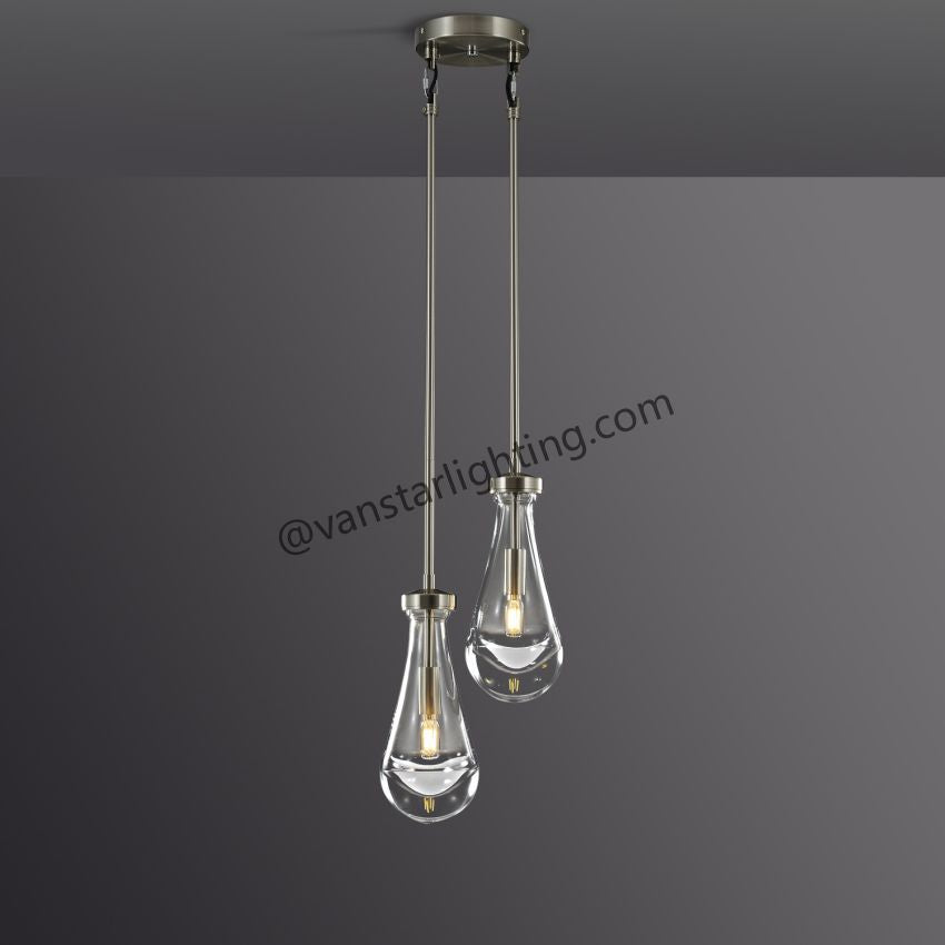 Raindrops 2-Light Rod Round Chandelier