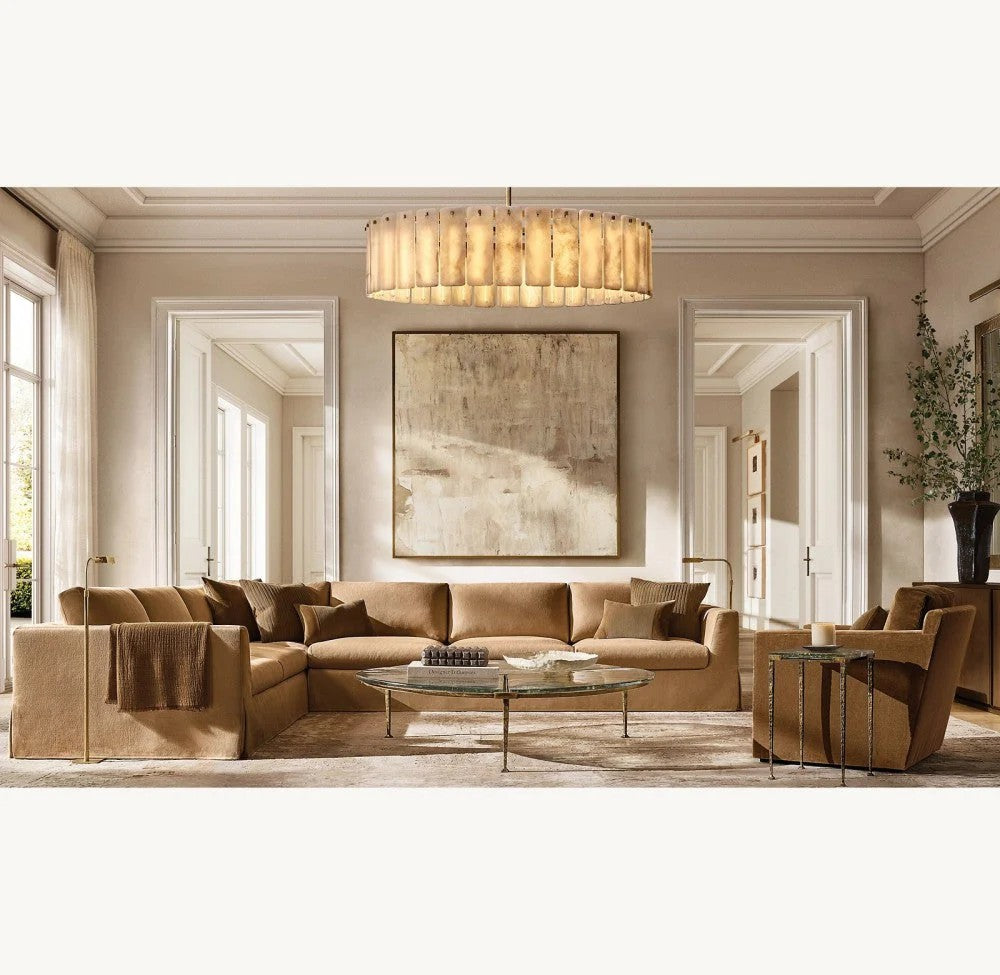 Casalle Alabaster Round Chandelier 60"D