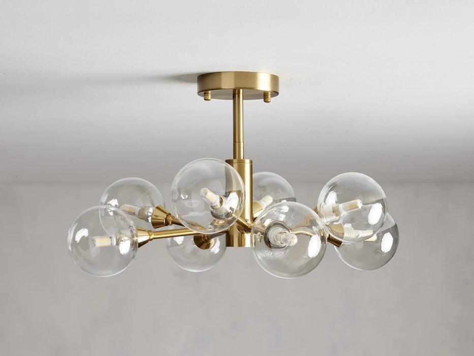 Sera Glass Globe Flushmount in bedroom