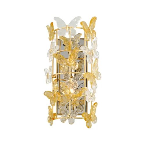 Butterfly 2 Lights Crystal  Wall Sconce