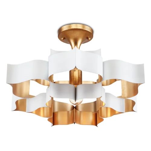 Classical Lotus 1-Light  Chandelier - White