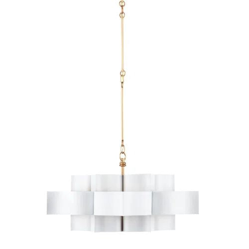 Classical Lotus 1-Light  Chandelier - White