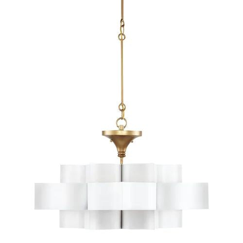 Classical Lotus 1-Light  Chandelier - White