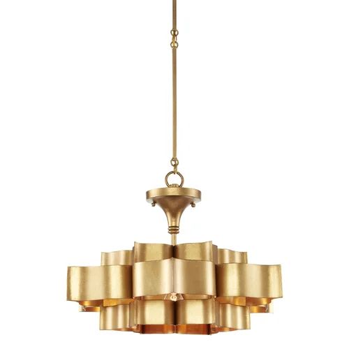 Classical Lotus 1-Light  Chandelier - Gold