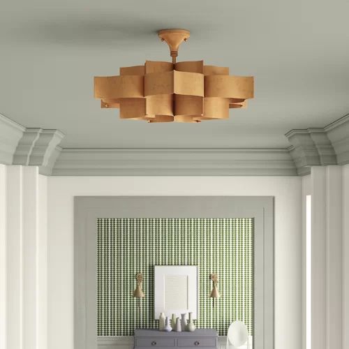 Classical Lotus 1-Light  Chandelier - Gold