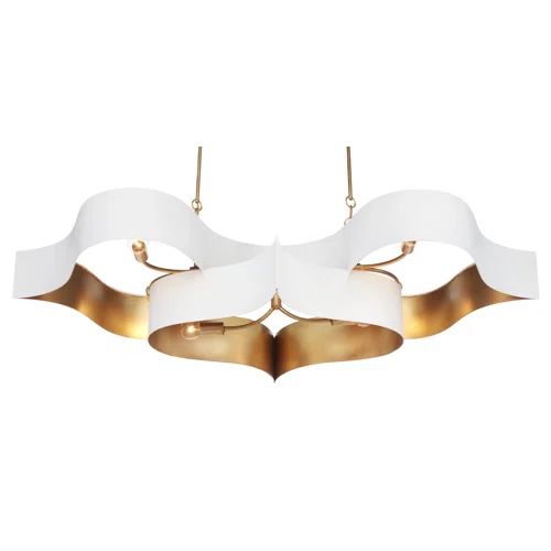 Classical Lotus 6-Light  Chandelier - White