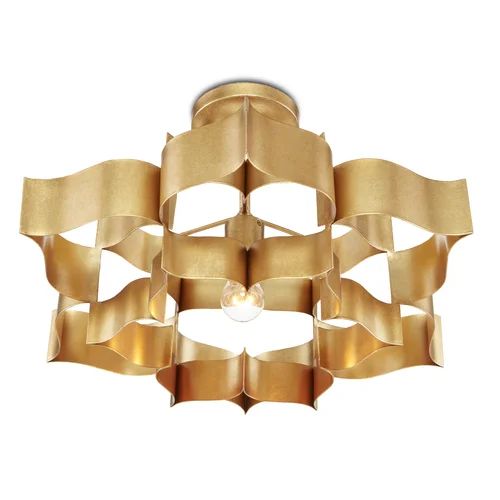 Classical Lotus 1-Light  Chandelier - Gold