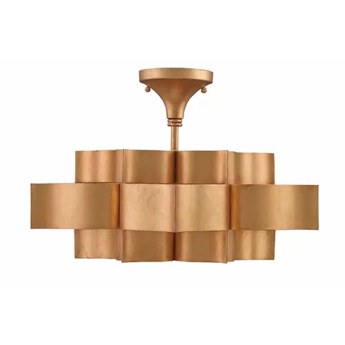 Classical Lotus 1-Light  Chandelier - Gold