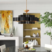 Classical Lotus 6 Lights  Chandelier - Black