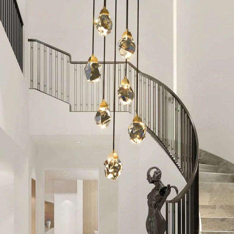 Angel Faceted Round Chandelier(3/4/5/7 Lights)